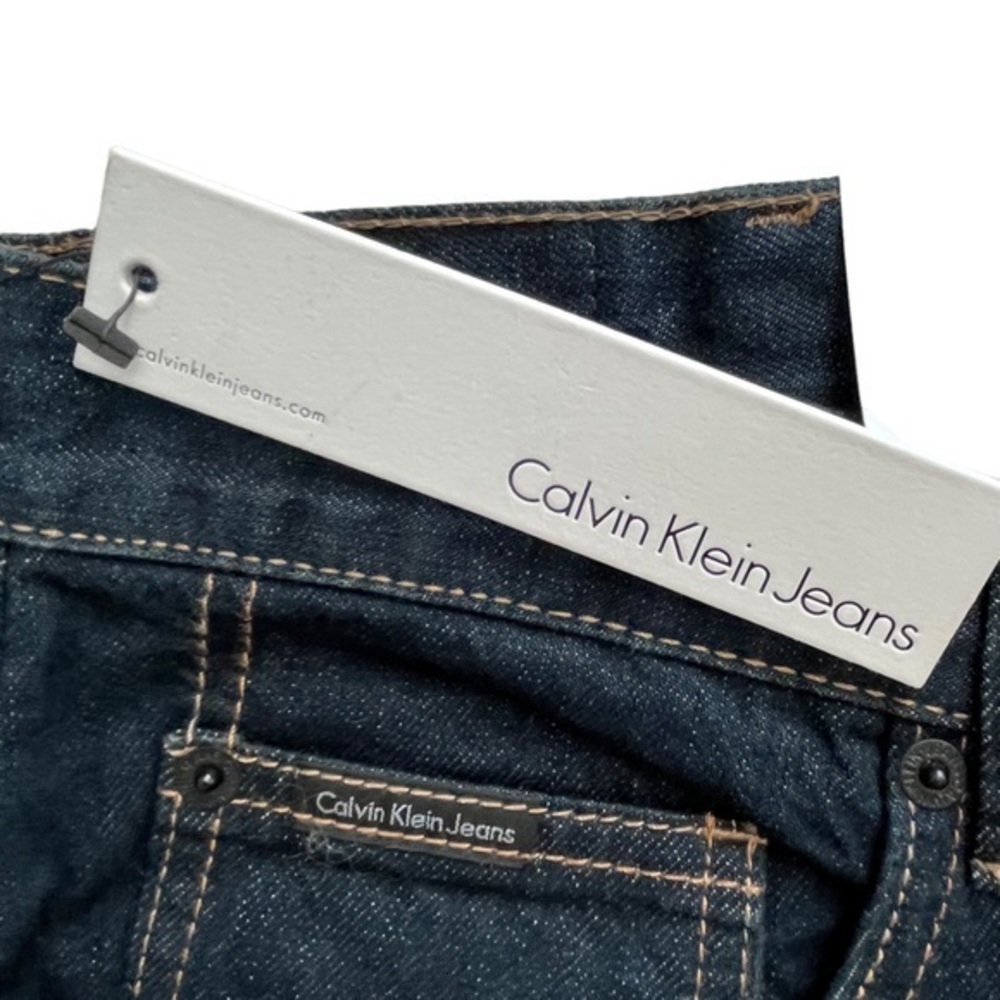 Calvin Klein Dark Wash Straight Cut Jeans NWT 38x30 - Picture 7 of 9